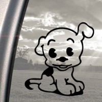 Cute Dog Black Decal Pudgy Dog Car Truck Window Sticker 